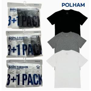 [폴햄]남녀공용 라운드 반팔 기본 면 티셔츠 3+1팩 PHE5TR3900