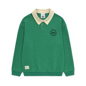 내셔널지오그래픽 키즈 K241USW040 바시티 오버핏 카라 MTM DGREEN