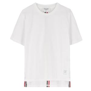 [톰브라운]클래식 백로고 삼선 반팔티 화이트 FJS013A 00050 100