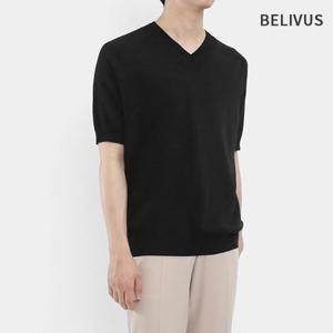 빌리버스 남성 여름 브이넥 반팔니트 니트티 BRE027