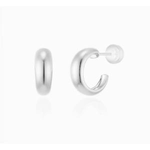 [로이드] 주문제작 로이드 화이트 타임리스 볼륨 후프 골드 핀 귀걸이 LLEB23342S