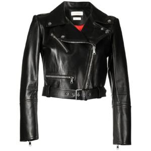 25 FW Alexander McQueen 크롭 가죽 재킷 668451Q5AJF TP432421276