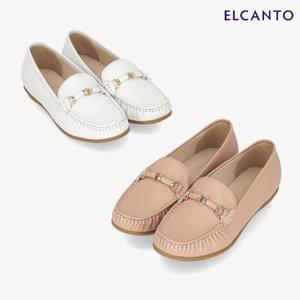 엘칸토  (LCWC79U413) 여성 양가죽 체인장식 컴포트 봉합 로퍼 2cm