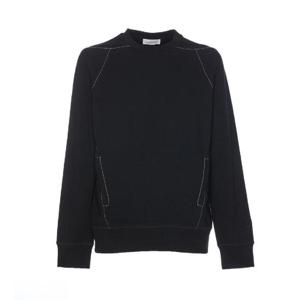 Alexander McQueen 콘트라스트 스티치 저지 스웨트셔츠 792217QXAAC 1000 TP936318554