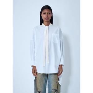 마르니 밴드 칼라 타이 디테일 롱 슬리브 셔츠 CAMA0653QS TCY6