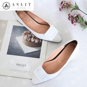 [애슬릿] 여성 스틸레토 사각 장식 데일리 플랫 슈즈