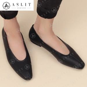 [애슬릿] 데일리 여성 사각 스틸레토 플랫 슈즈 단화