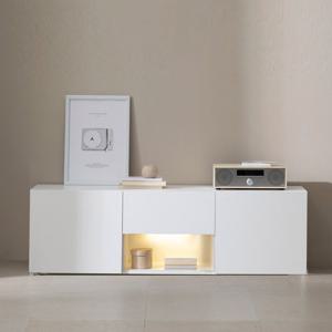 화이트 LED무드등 거실장 135cm TP912