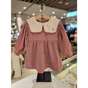 [블루독베이비] 25 FW(핑크)코듀로이 빅카라 핀턱 드레스(45A1440003)원피스 간절기 백일 돌 선물 조카 유