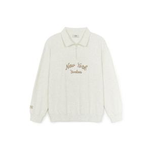 MLB  (3AMTB3354-50CRM) 공용 베이직 레터링 반집업 맨투맨