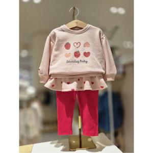 블루독베이비 10 25FW (PK) 하트 치마레깅스 상하세트 (45C7067210)
