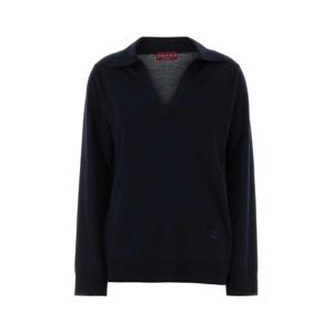 구찌 딥 브이넥 리브드 커프 울 폴로 스웨터 793883XKFA8 4215 B