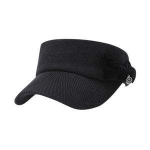 [파리게이츠] (521E4CP001)여성 스마일 벨벳 리본 밴딩 니트 썬바이저