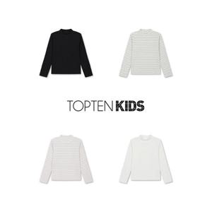 [탑텐키즈]MKF4TU2002 여아) 립 모크넥 티셔츠