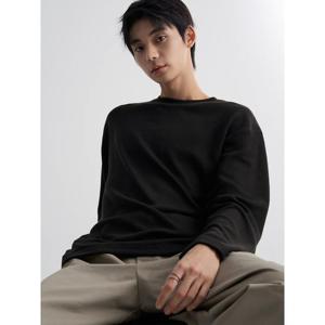 (215941AY15) [에잇세컨즈] 니트라이크 긴소매 티셔츠  블랙