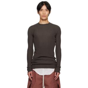 25 FW 릭오웬스 남성 그레이 콘코르디안 골지 라운드넥 스웨터 252232M201007