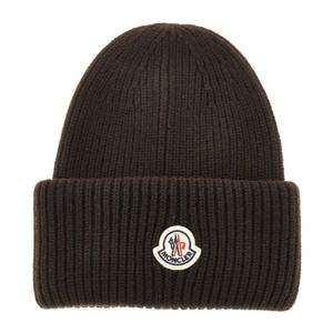 몽클레어 로고 패치 리브 니트 울 비니 K20913B00075 M1127 243