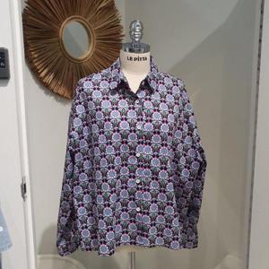 르피타 HC06 연꽃무늬 A라인 면셔츠(블랙) L253BSH964