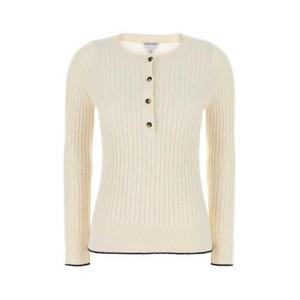 26 SS 보테가 베네타 롱슬리브 리브 코튼 블렌드 탑 831455V5M40