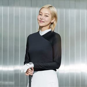 [JDX] 여성 버티컬메쉬 배색하이넥(X1TLU6461BK)