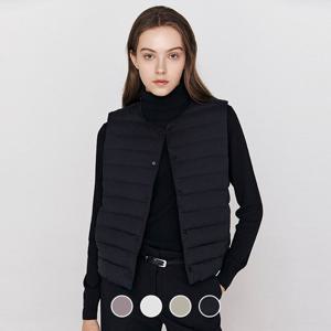 [지오다노]여성 V넥/라운드넥 2WAY 일자 퀼팅 경량 다운 조끼/베스트 375912