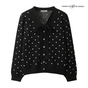 나인식스뉴욕  리본넥 도트 버튼 니트 가디건 (NP9KG009M0)