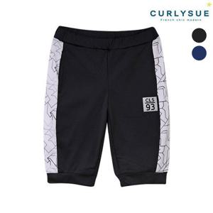 [CURLYSUE][컬리수] 라인블럭 애슬레져6부팬츠