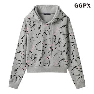 [GGPX] 페인트 스플래터 긴팔 후드 티셔츠 (GPCLW023D)