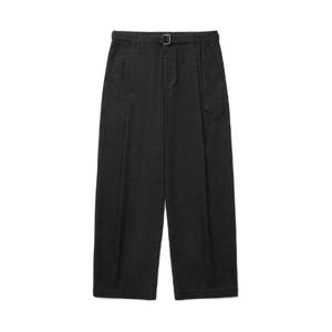 M 커버낫바지 CQK CO2403PT06-CH 몰스킨 원턱 와이드핏 벨티드 팬츠 차콜