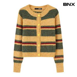[BNX] 컬러 배색 스트라이프 니트 가디건 (BX4CD002L0)