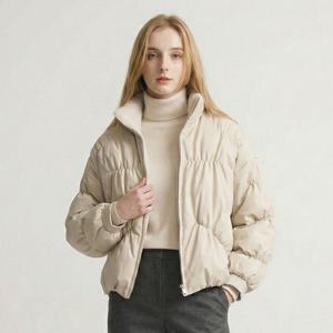 리오벨[TAG가149,000]FAUX 레더 셔링 덕다운 코트