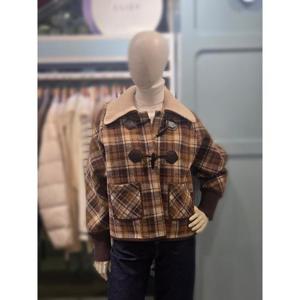 클리지 세이브존03 클리지 니트카라배색 체크자켓 AGCP8WJK17A