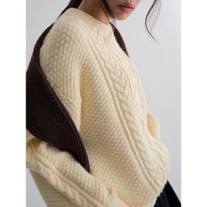 (355Y51LY5E) [에잇세컨즈] 윈터 케이블 루즈핏 풀오버  옐로우