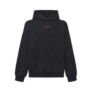 발렌시아가 미디엄 핏 후드 티셔츠 767877TTVJ28483 Black