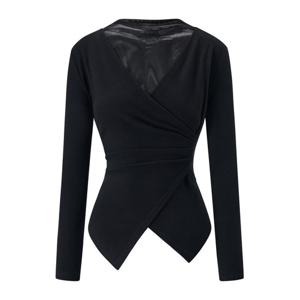 [GGPX]레이어드 셔링 시스루 밑단 트임 티셔츠 (GPDLW013D)