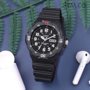 카시오 MRW-200H-1B 다이버룩 회전베젤 데이데이트 스포츠 남자 우레탄 시계 d