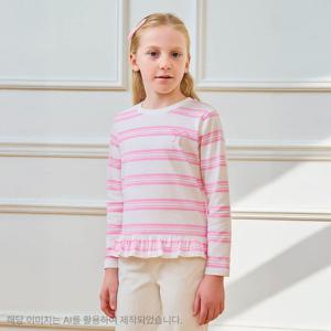 [로엠걸즈(아동)]스트라이프 프릴 티셔츠 RGLA2586C