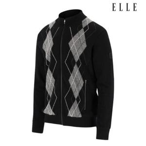 엘르골프 세이브존01 남성 아가일 방풍 풀집업스웨터 6J73701 199