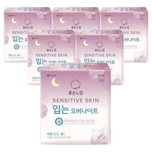 [좋은느낌]좋은느낌 센서티브스킨 입는 오버나이트 대형 8Px6팩