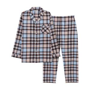 [바바라(언더웨어)]블루핑크 체크 연 남성 파자마AMP4611BB