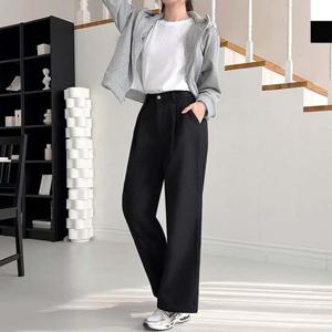 2JMM WSF2010 여자 소프트 기모 핀턱 와이드 코튼팬츠