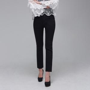 [진마니아]깔끔한 일자 블랙진 밑단컷팅 스판 청바지 빅사이즈