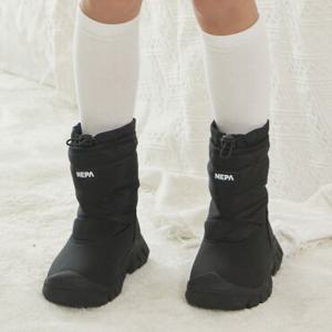 네파키즈 방한 패딩부츠 블랙 스트링조절 굽3cm 180~240 KJGEC30-BLK