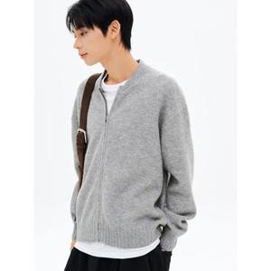 (455X5ALY13) [에잇세컨즈] 베이직 풀집업 라운드 카디건  그레이