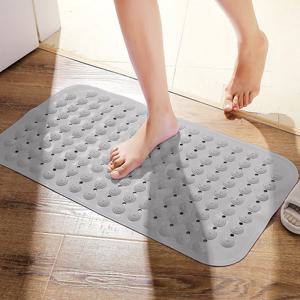 방수 미끄럼방지 욕실매트 PVC 사각 그레이 화장실 발매트 71x36cm