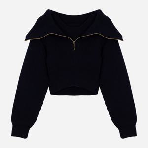 자크뮈스 니트 더블카라 집업 다크네이비