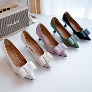 빅리본 포인트 여성 펌프스힐 5cm굽 미들힐 5컬러