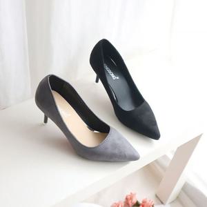 뾰족코 스웨이드 2컬러 베이직 펌프스힐 구두 7cm