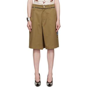 마틴로즈 반바지 카키 트위스트 스케이트 쇼츠 251892F088000