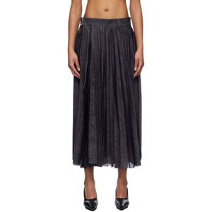 사카이 롱스커트 네이비 데님 믹스 맥시 스커트 251445F093003